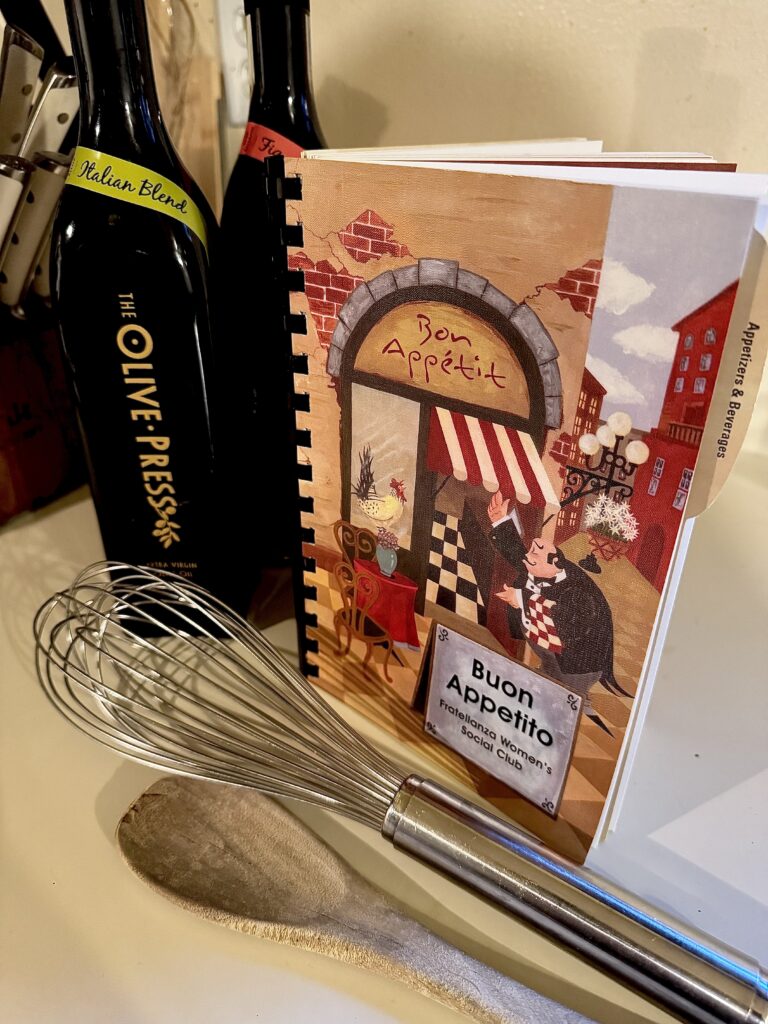 Ladies club cookbook "Buon Appetito" which is available for purchase